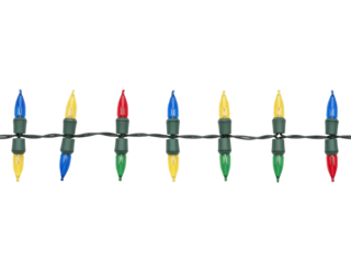 Classic Colored Christmas Lights – Nostalgic Festive Bulbs in a Straight Strand

