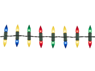 Classic Colored Christmas Lights – Nostalgic Festive Bulbs in a Straight Strand

