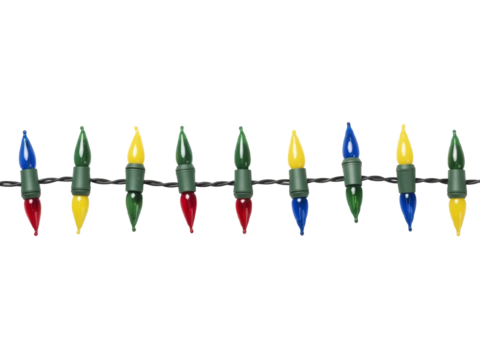 Classic Colored Christmas Lights – Nostalgic Festive Bulbs in a Straight Strand