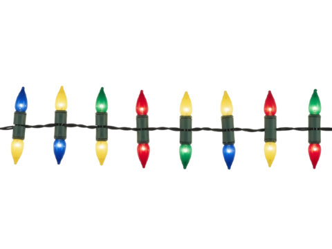 Classic Colored Christmas Lights – Nostalgic Festive Bulbs in a Straight Strand

