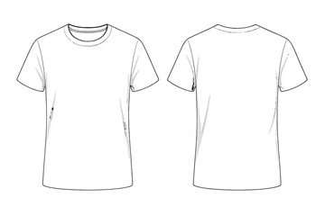 Naklejka premium Plain Black T-Shirt Mockup on Transparent Background with Front and Back View