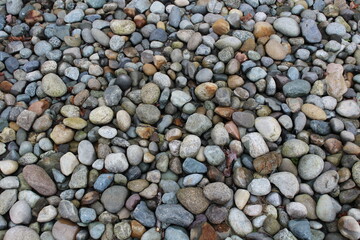Smooth Pebble Pattern, Colorful Rocks Texture, Mount Pleasant, Vancouver, British Columbia