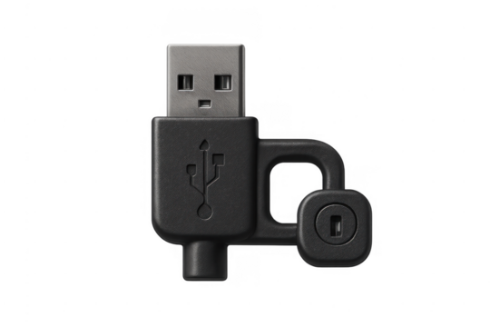 Usb stick securing data privacy with padlock