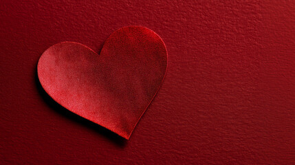Obraz premium Passionate Red Heart Shape on Red Textured Background, Romantic Love Symbol for Valentines Affection and Desire Branding