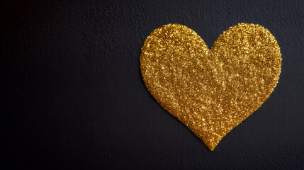 Obraz premium Treść wiadomości Gemini Golden Glitter Heart Symbol: Sparkling Romantic Love and Passion Celebration, Luxury Valentines Texture and Desire Branding for Emotional Holiday Themes