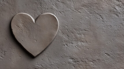 Obraz premium Heart Shape Carved from Rough Texture in a Flat Lay Still Life