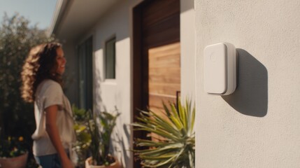 Medium shot highlighting a smart doorbells AIpowered alert system capturing realtime visitor activity to improve home safety and convenience.