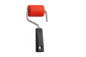 Red paint roller tool for home renovation