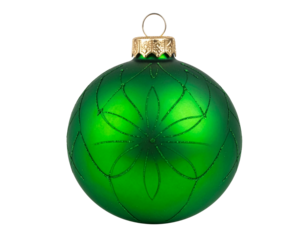 Christmas green ball ornament for Winter holidays, PNG transparent background