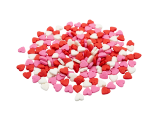 Heart sprinkles pile for valentine's day, png transparent background