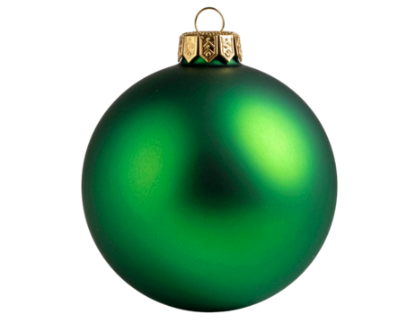 Green christmas ball on transparent background for Christmas
