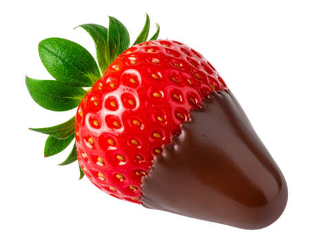 Strawberry with chocolate for Valentine's day, png transparent background