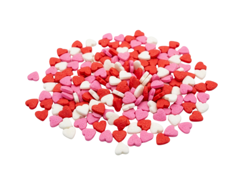 Heart sprinkles pile for valentine's day, png transparent background