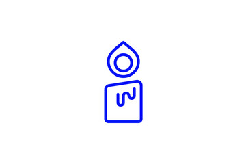 Isolated  candle illustration in line style design. Vector illustration.