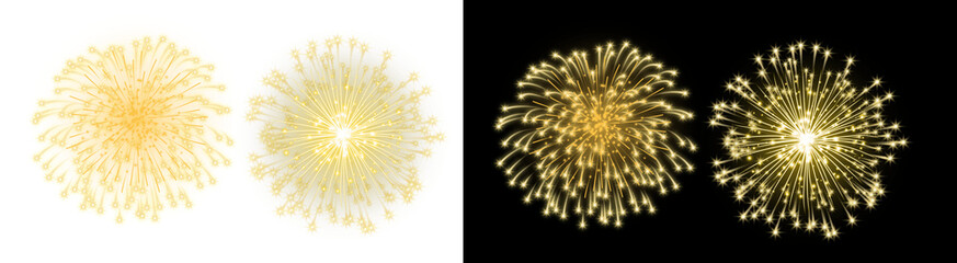 Fototapeta premium PNG image of&nbsp;Golden fireworks display illuminates the night sky perfect for celebrations new year's eve festive events and patriotic holidays creating a magical atmosphere on transparent background