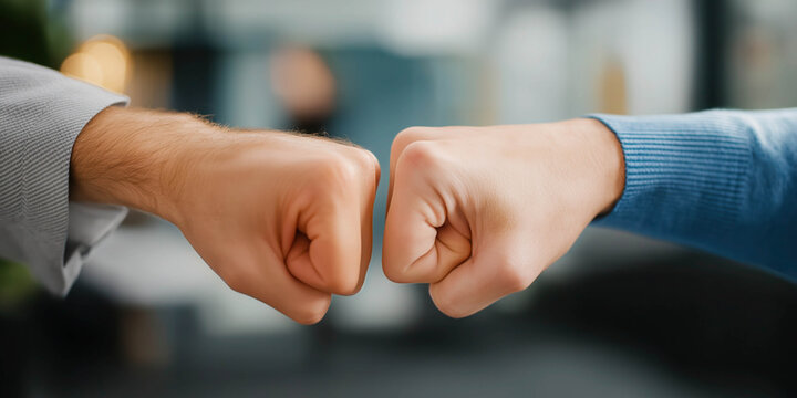 People doing fist bump together. Teamwork, unity and collaboration concept.