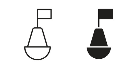 Buoy icon. vector symbol logo illustration line editable stroke flat design style isolated on white © Witty