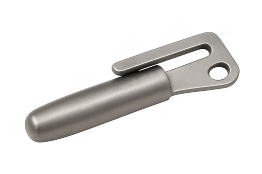 Metal lever handle mechanism with opening and pin hole