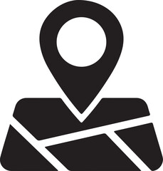 The black map marker icon visually indicates navigation over a transparent background