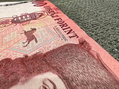 Hungarian forint banknote showing francis ii rákóczi portrait