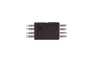 Small SOIC-8 integrated circuit chip is isolated.