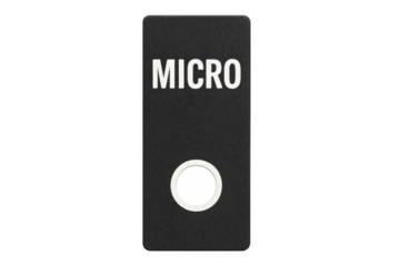 Black rectangle label micro with hole, transparent background
