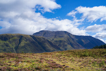 Ben Nevis in the Scottish highlands. Ben Nevis is in Glen Nevis, a valley near Fort William 