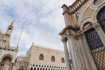 Fototapeta premium Doge's Palace and St. Mark's Basilica architecture in Venice, Italy