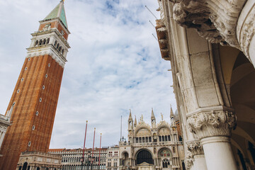 Fototapeta premium Saint Mark's Campanile and Doge's Palace in Venice