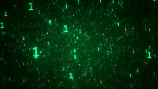 Binary code chaos quantum computer chaos animation