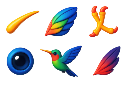 Bird with a green body and blue wings - Powered by Adobe