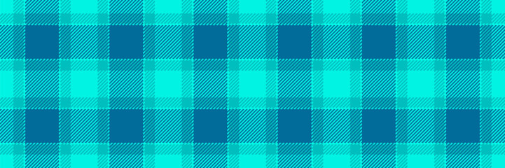 Pano fabric check seamless, fall tartan plaid background. Print pattern vector textile texture in bright and cyan colors.