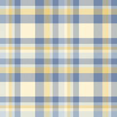Wallpaper background seamless plaid, deco fabric vector tartan. Neutral texture check textile pattern in light and blue colors.