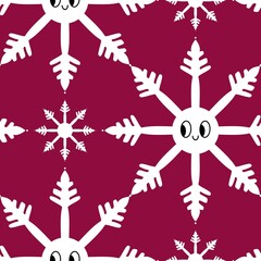 Christmas ice scribble seamless snowflakes pattern for wrapping paper and fabric