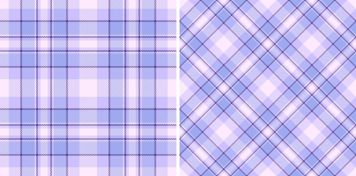 Check background seamless of textile vector fabric with a plaid tartan pattern texture. Set in sky colors. Latest trends in modern everyday fashion prints.