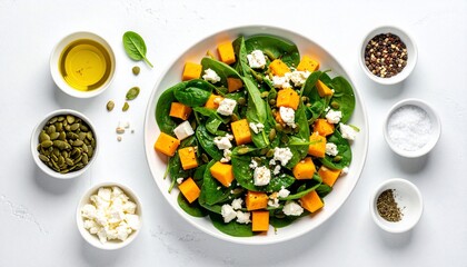 Vibrant Healthy Salad with Fresh Ingredients in a Bright, Minimalist Presentation
