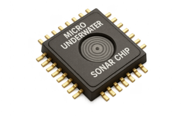 Micro underwater sonar chip with golden pins