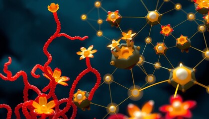 Abstract Floral Molecular Connections