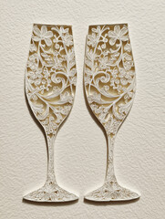 cut out paper, champagne glasses