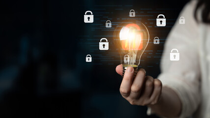 Digital security concept illustrating a cybersecurity breach, with a red unlocked padlock indicating data exposure among secure systems, emphasizing system vulnerability and risk Latch