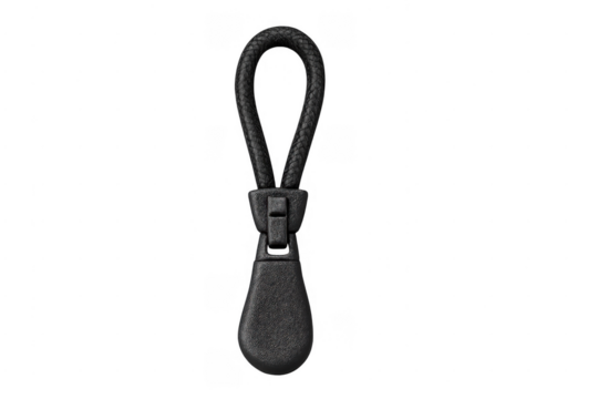 Black zipper pull tab for clothing accessory