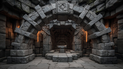 Stone Arch Dungeon Interior Environment
