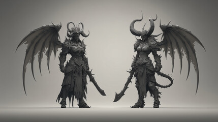 Demon Queens in Dark Armor