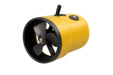Yellow sea scooter propulsing underwater exploration equipment