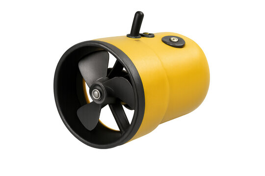 Yellow sea scooter propulsing underwater exploration equipment