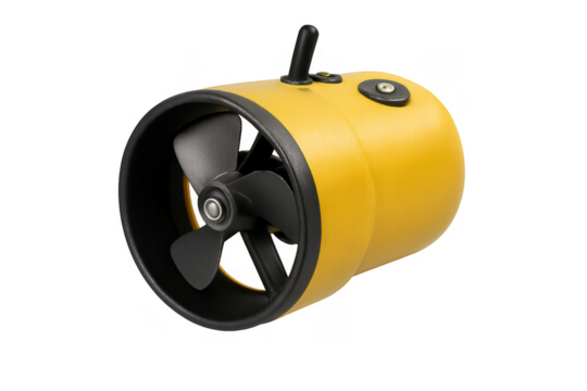 Yellow sea scooter propulsing underwater exploration equipment