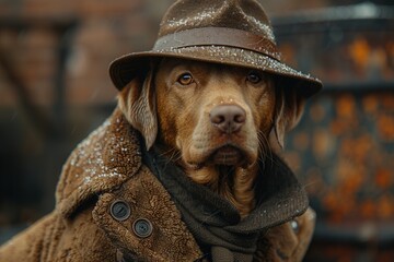A cute dog happily wearing a colorful hat. Perfect for themes of joy, pets, and whimsical imagery.