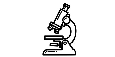 Microscope Vector Outline Science Equipment Illustration for Children Educational Coloring Book