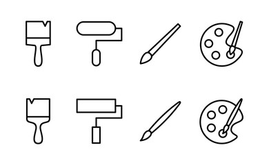 Paint icon vector. paint brush sign and symbol. paint roller icon vector