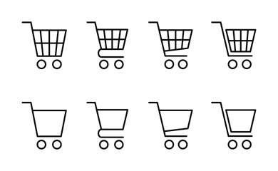 Shopping icon vector. Shopping cart sign and symbol. Trolley icon